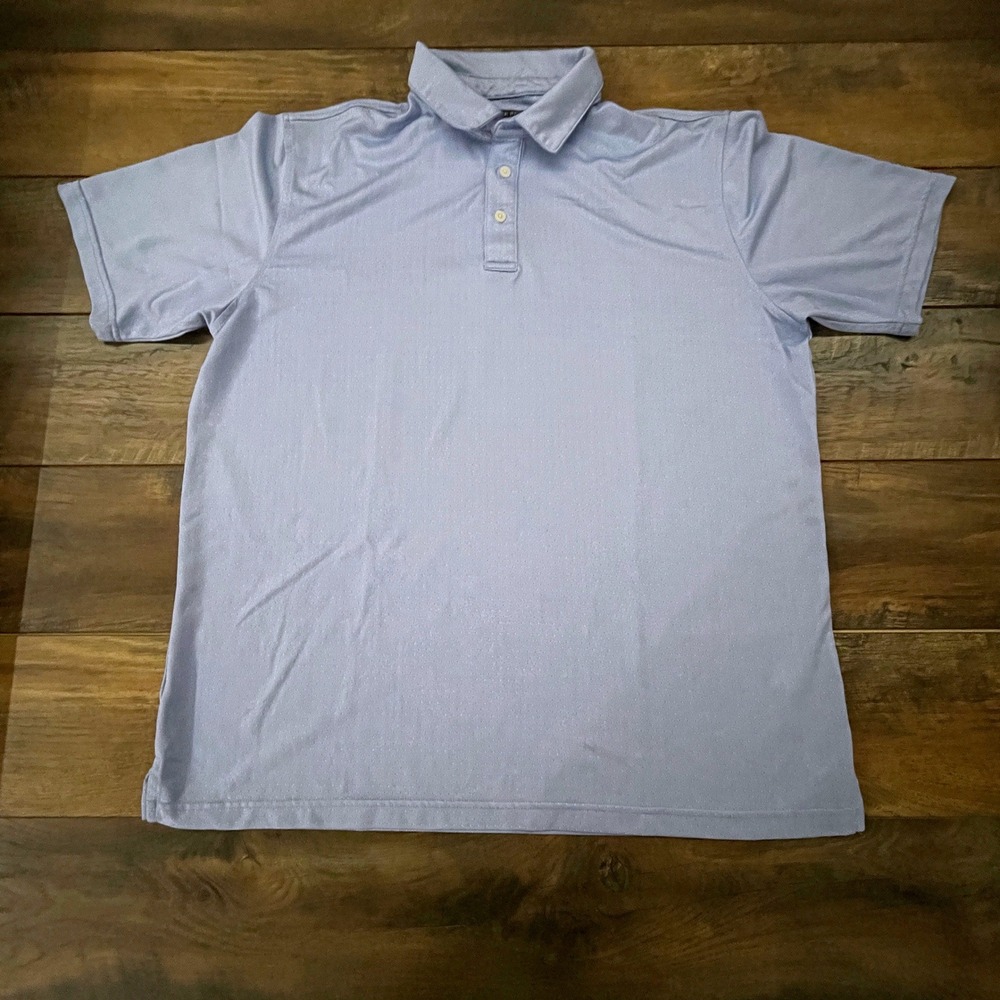 Pebble Beach Dry-Luxe Performance Polo Shirt Mens XL Blue Micro Dot Golf Top